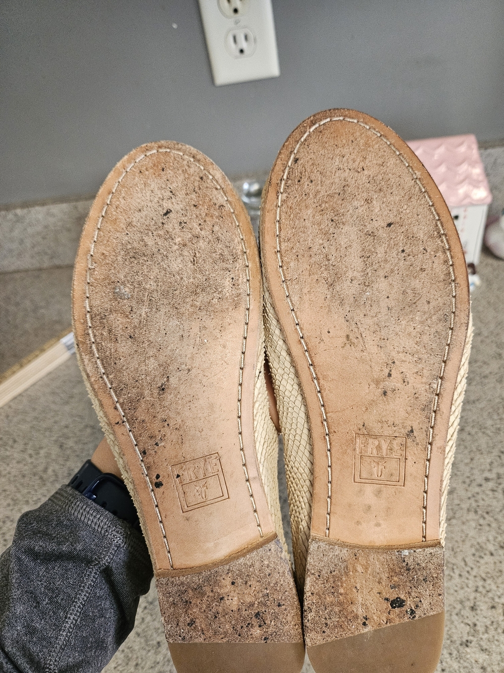 Frye Beige Woven Leather Ballet Flats - Picture 9 of 12